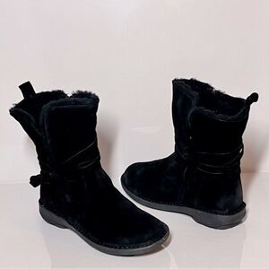 Miz Mooz Prance Suede Wide Width Wool Lined Ankle Boots